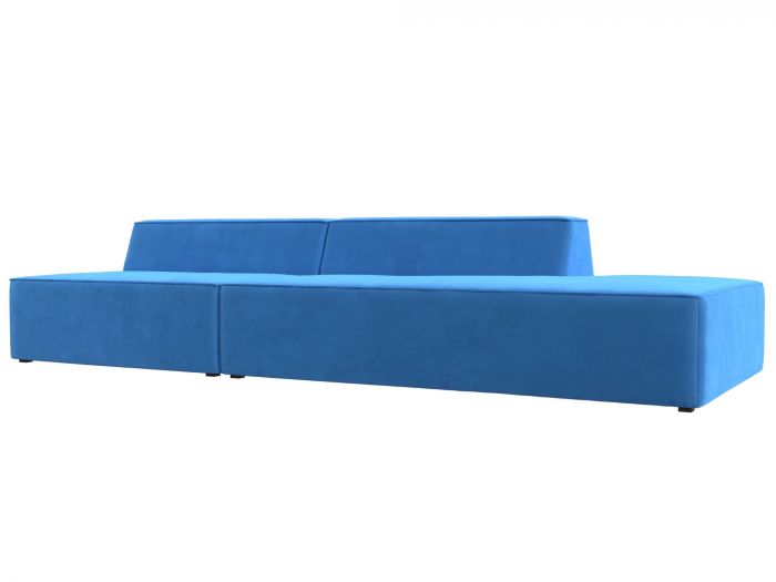 119452 Прямой модульный диван Монс Модерн правый | Велюр | Голубой