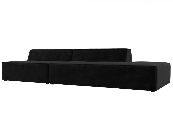 119457 Прямой модульный диван Монс Модерн правый | Велюр | Черный