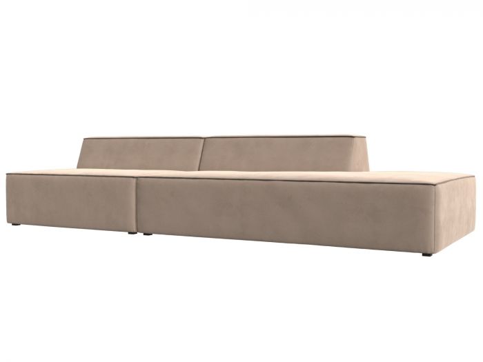 119458 Прямой модульный диван Монс Модерн правый | Велюр | Бежевый | Коричневый