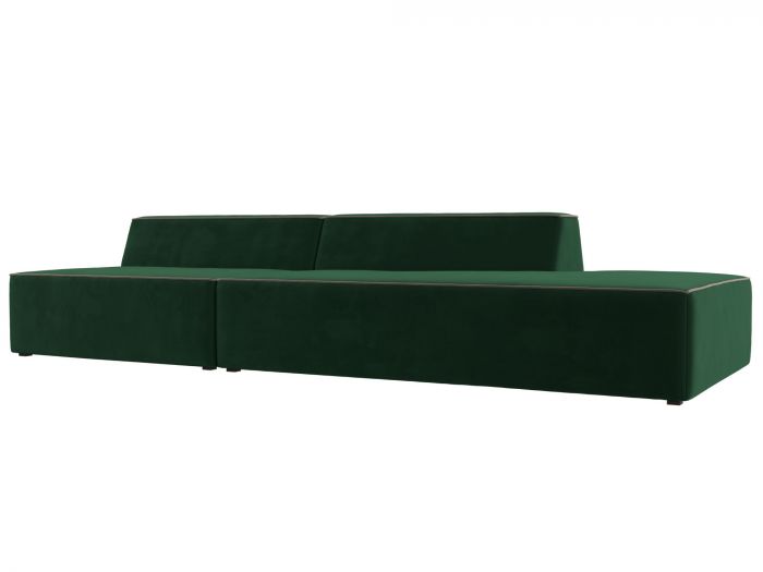 119461 Прямой модульный диван Монс Модерн правый | Велюр | Зеленый | Коричневый