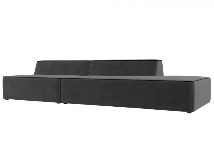 119463 Прямой модульный диван Монс Модерн правый | Велюр | Серый | Черный