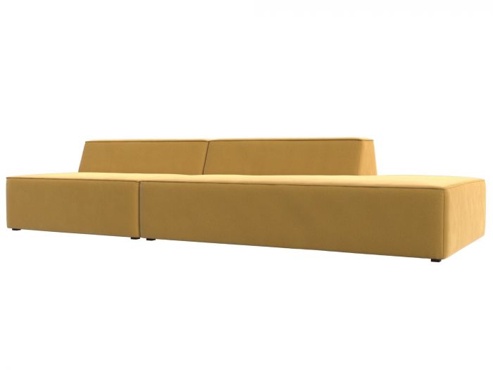 119470 Прямой модульный диван Монс Модерн правый | Микровельвет | Желтый