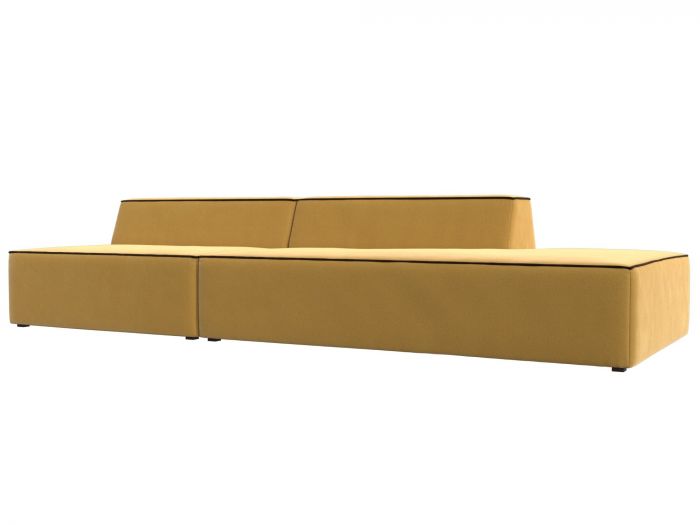 119479 Прямой модульный диван Монс Модерн правый | Микровельвет | Желтый | коричневый
