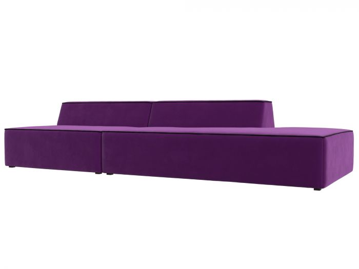 119482 Прямой модульный диван Монс Модерн правый | Микровельвет | Фиолетовый | Черный