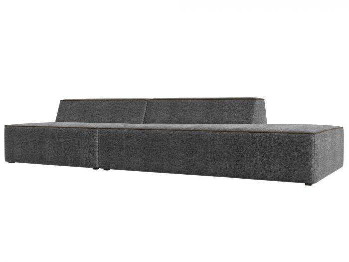 119492 Прямой модульный диван Монс Модерн правый | Рогожка | Серый | Коричневый
