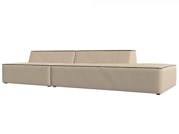 119500 Прямой модульный диван Монс Модерн правый | Экокожа | Бежевый | Коричневый