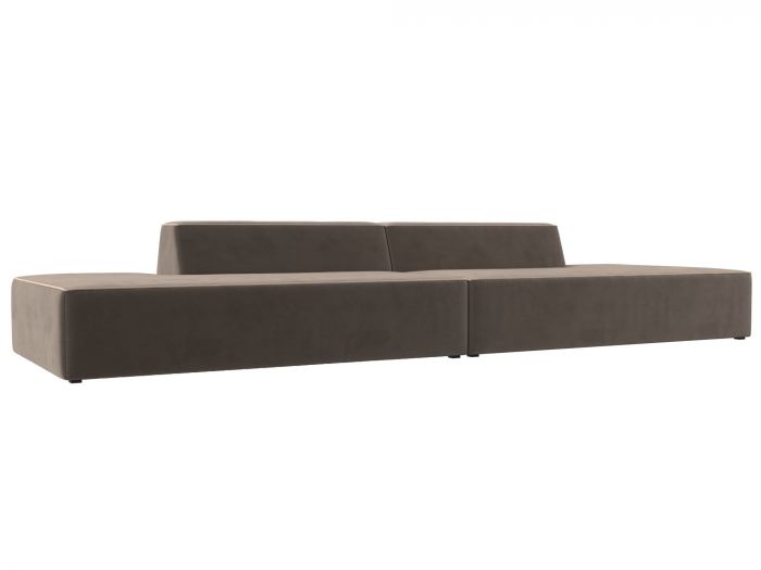 119623 Прямой модульный диван Монс Лофт | Велюр | Коричневый | Бежевый