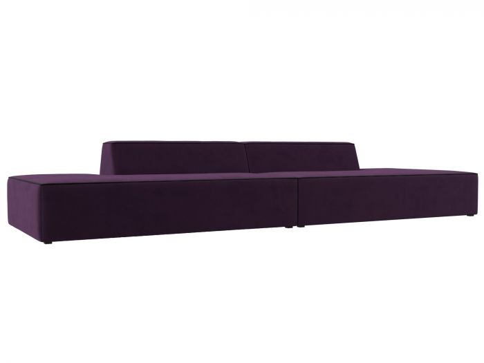119625 Прямой модульный диван Монс Лофт | Велюр | Фиолетовый | Черный