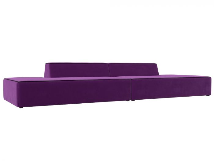119643 Прямой модульный диван Монс Лофт | Микровельвет | Фиолетовый | Черный