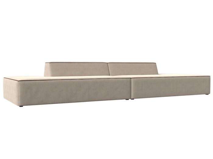 119650 Прямой модульный диван Монс Лофт | Рогожка | Бежевый | Коричневый