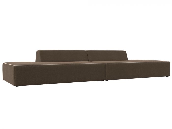 119651 Прямой модульный диван Монс Лофт | Рогожка | Коричневый | Бежевый