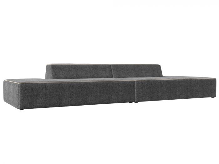 119652 Прямой модульный диван Монс Лофт | Рогожка | Серый | Бежевый