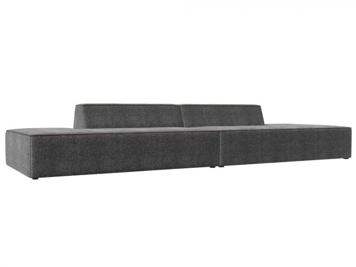 119653 Прямой модульный диван Монс Лофт | Рогожка | Серый | Коричневый