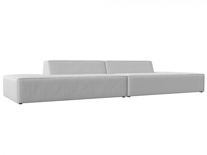 119656 Прямой модульный диван Монс Лофт | Экокожа | Белый