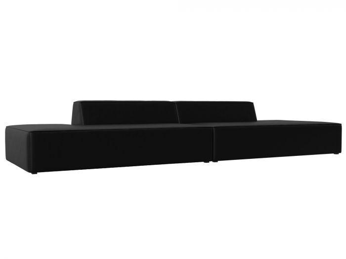 119659 Прямой модульный диван Монс Лофт | Экокожа | Черный