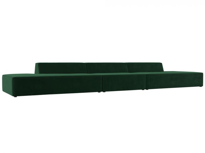 119667 Прямой модульный диван Монс Лонг | Велюр | Зеленый