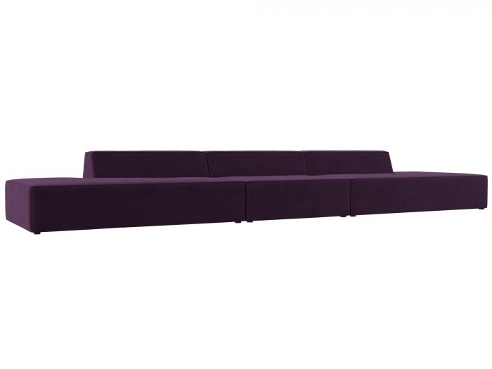 119670 Прямой модульный диван Монс Лонг | Велюр | Фиолетовый