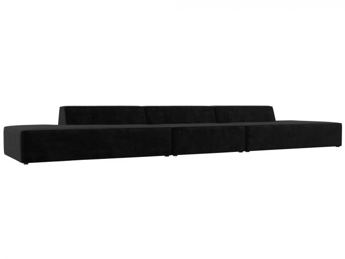 119671 Прямой модульный диван Монс Лонг | Велюр | Черный
