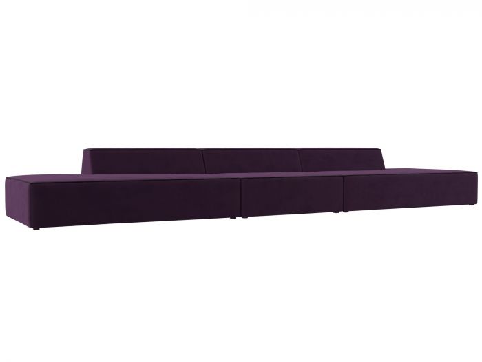 119678 Прямой модульный диван Монс Лонг | Велюр | Фиолетовый | Черный