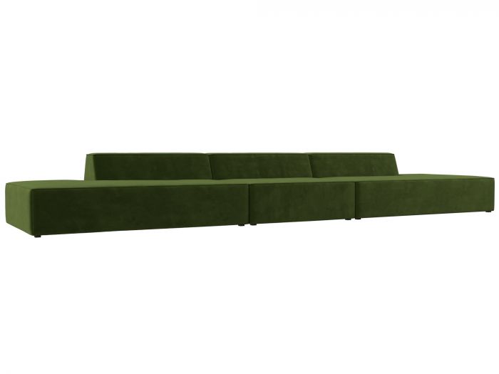 119682 Прямой модульный диван Монс Лонг | Микровельвет | Зеленый