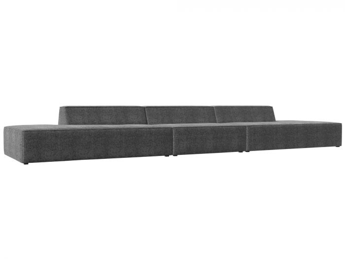 119700 Прямой модульный диван Монс Лонг | Рогожка | Серый