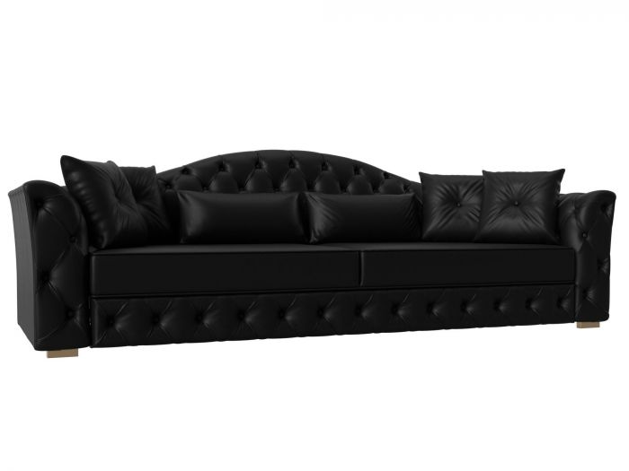 120350 Прямой диван Артис | Экокожа | Черный
