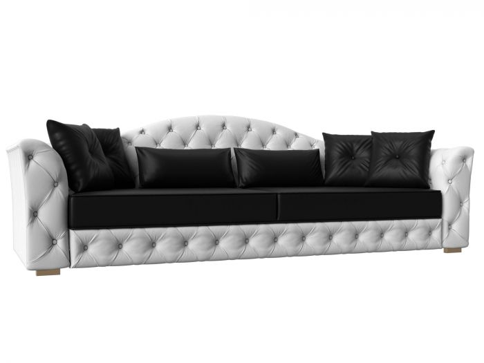120351 Прямой диван Артис | Экокожа | Черный | Белый