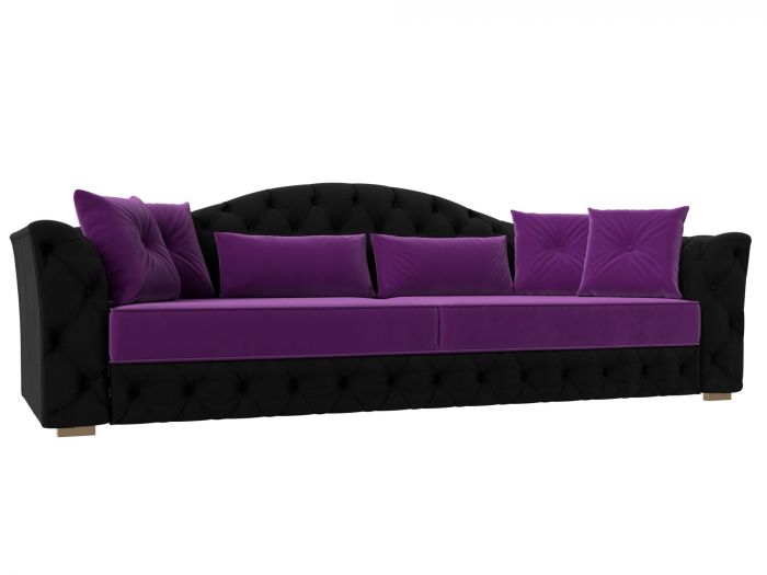 120365 Прямой диван Артис | Микровельвет | Фиолетовый | Черный