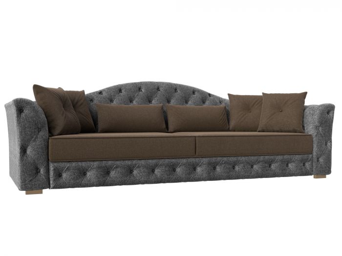 120377 Прямой диван Артис | Рогожка | Коричневый | Серый