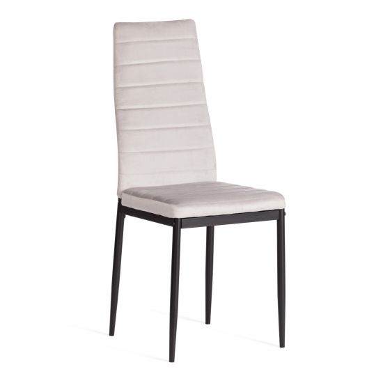 Стул Easy Chair (mod. 24-1) металл, вельвет, 49 х 41 х 98 см, Light grey (светло-серый) HLR14 - черный