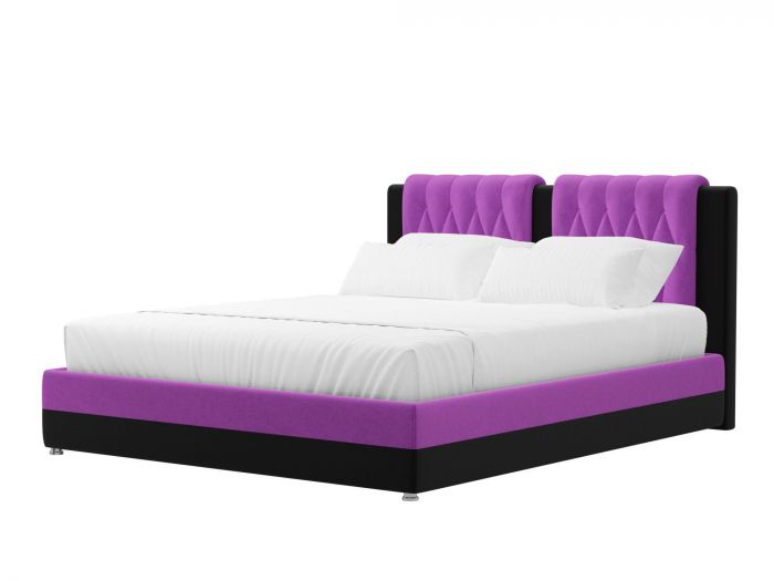 120664 Интерьерная кровать Камилла 200 | Микровельвет | Фиолетовый | Черный