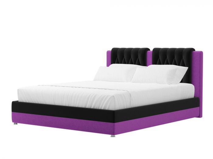 120665 Интерьерная кровать Камилла 200 | Микровельвет | Черный | Фиолетовый