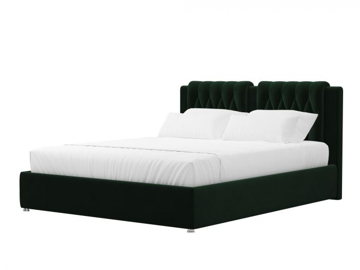 120653 Интерьерная кровать Камилла 200 | Велюр | Зеленый