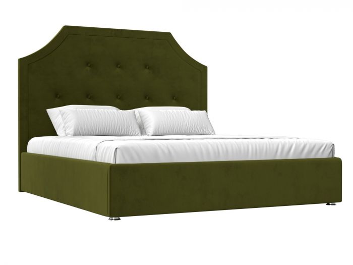 120676 Интерьерная кровать Кантри 180 | Микровельвет | Зеленый
