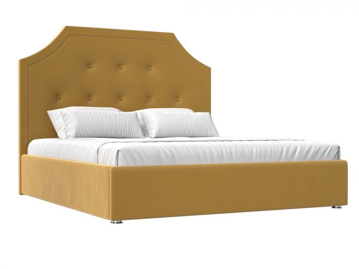 120688 Интерьерная кровать Кантри 180 | Микровельвет | Желтый