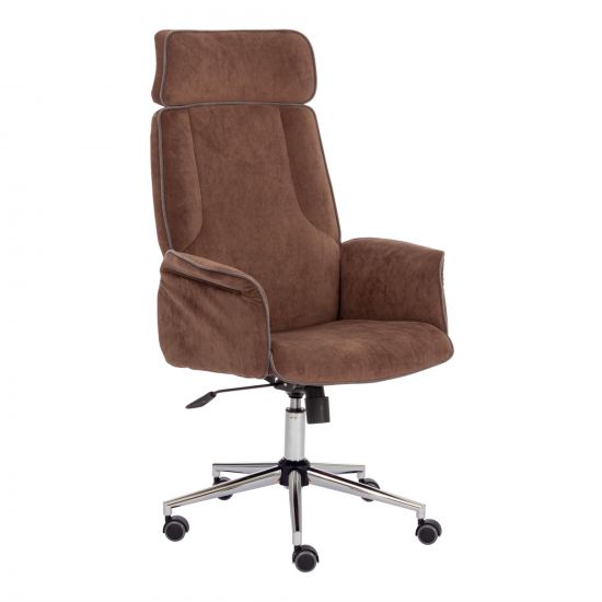 Кресло CHARM флок , коричневый, 6 с коричн. кантом