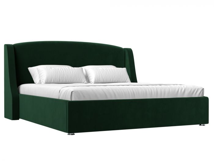 120800 Интерьерная кровать Лотос 200 | велюр | зеленый