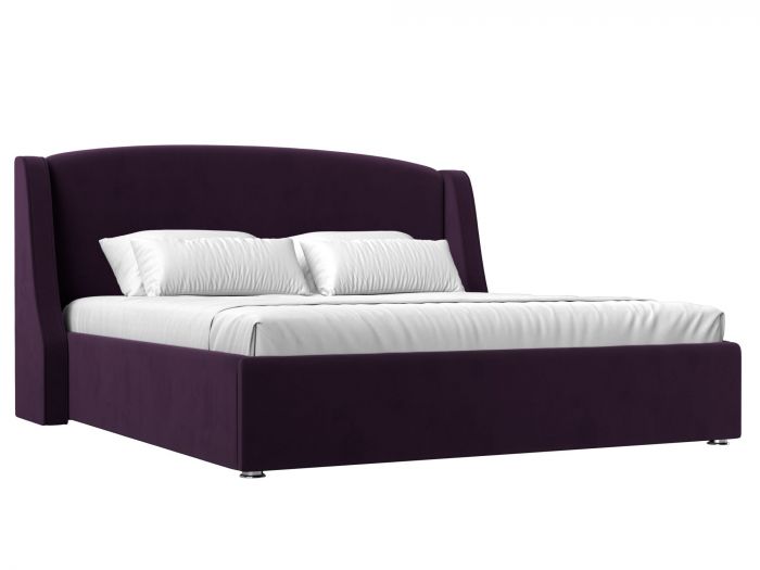 120807 Интерьерная кровать Лотос 200 | велюр | фиолетовый