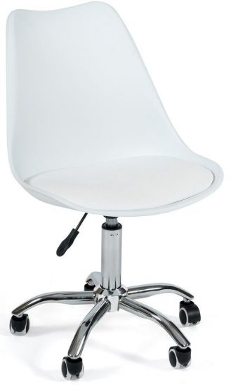 Офисное кресло TULIP (mod.106-1) металл-пластик-PU, 58 x 47 x 97см, White (белый) - Chrome (хром)