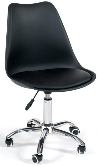 Офисное кресло TULIP (mod.106-1) металл-пластик-PU, 58 x 47 x 97см, Black (черный) - Chrome (хром)