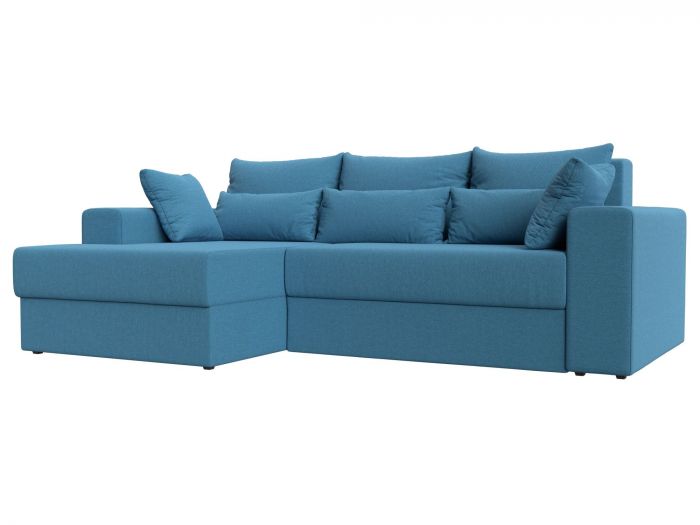 121160L Угловой диван Майами левый угол | рогожка | амур голубой