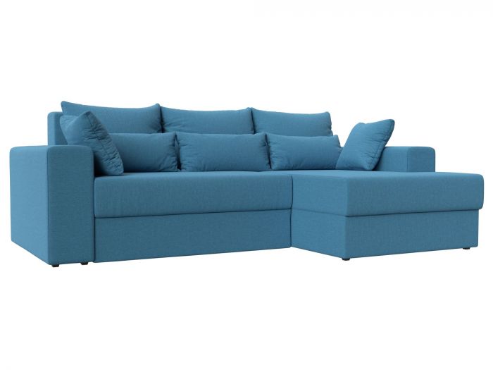 121160 Угловой диван Майами правый угол | рогожка | амур голубой