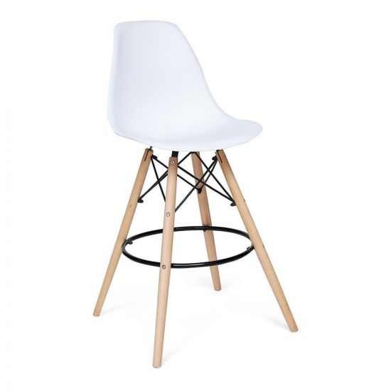 Стул барный Cindy Bar Chair (mod. 80-1) дерево бук-металл-пластик, 50 х 51 х 109 см, White (Белый) 70029- натуральный