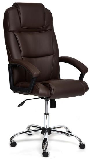 Кресло BERGAMO (хром) кож-зам, коричневый, 36-36