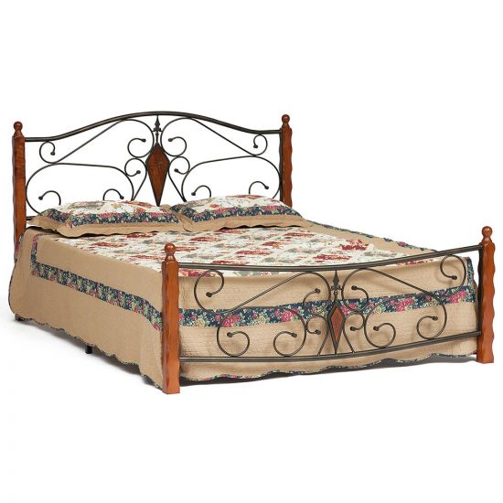 Кровать VIKING (mod. 9227) 160*200 см (Queen bed), Красный дуб