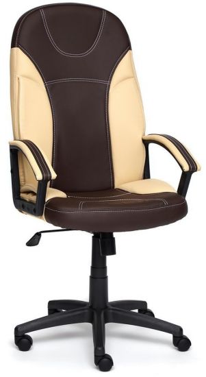 Кресло TWISTER кож-зам, коричневый-бежевый, 36-36-36-34