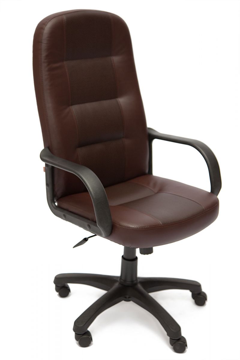 стул офисный коричневый кожзам