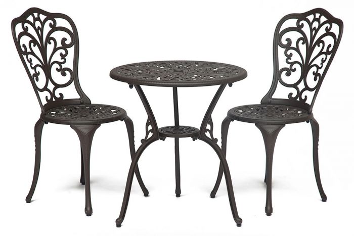 Комплект Secret De Maison Romance (стол +2 стула) алюминиевый сплав, D60-H67, 53х41х89см, черный