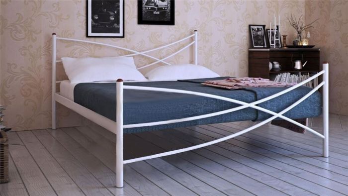 Кровать Лиана (140х200-металлическое основание) Белый