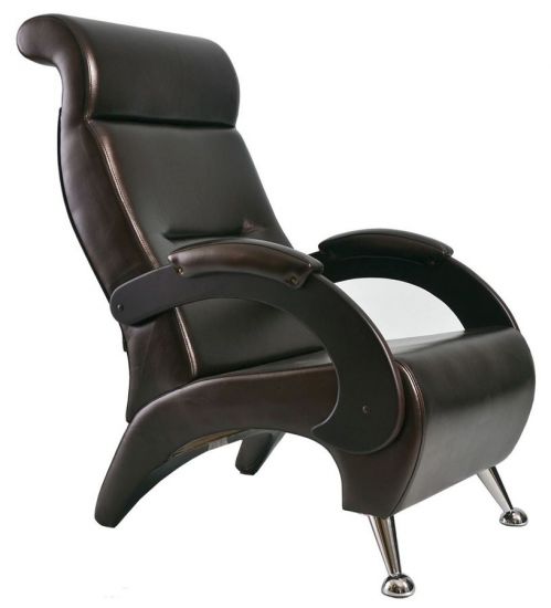 Кресло для отдыха, мод.9-Д (Or.perlam-120-Венге- Деревянный подлокотник) Коричневый